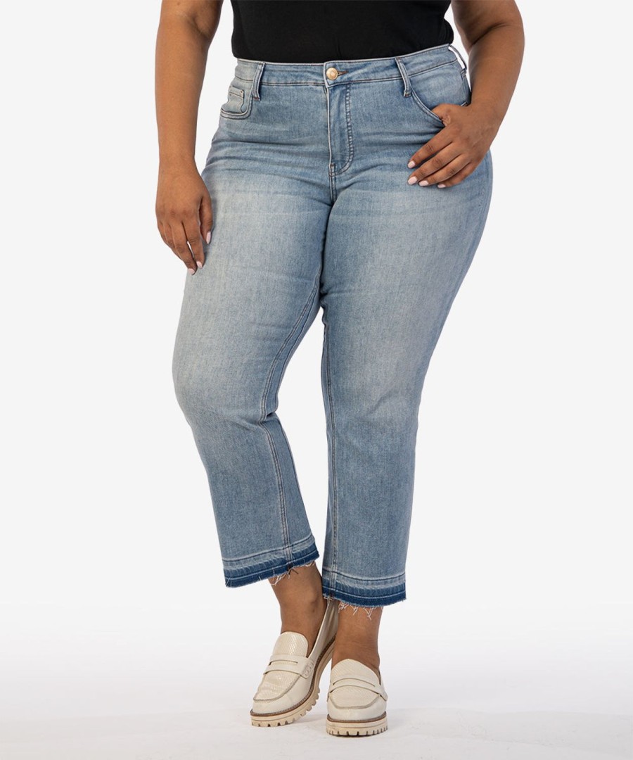 Denim Kut from the Kloth | Kelsey High Rise Fab Ab Ankle Flare, Plus Social W/New Vintage Base Wash