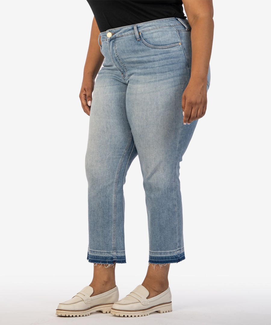 Denim Kut from the Kloth | Kelsey High Rise Fab Ab Ankle Flare, Plus Social W/New Vintage Base Wash