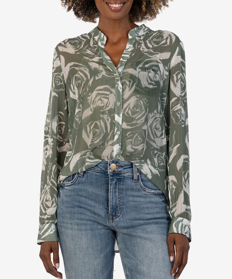 Clothing Kut from the Kloth | Jasmine Chiffon Blouse Rocroi Rose-Yarrow