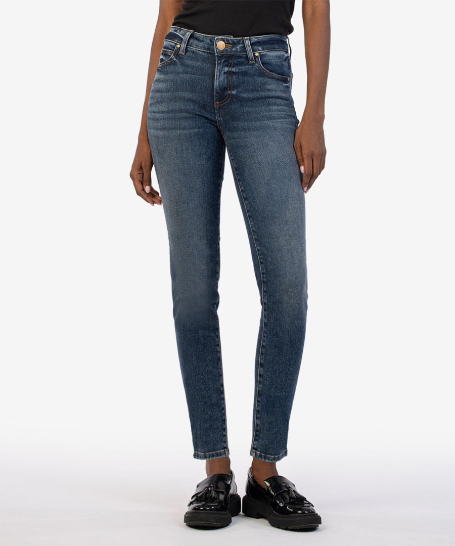 Fit Kut from the Kloth Diana Relaxed Fit Skinny | Diana Mid Rise Curvy Skinny, Exclusive Nagotiated W/Dk Base Wash