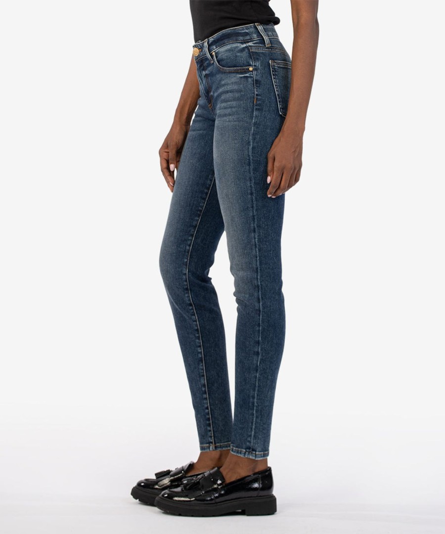 Fit Kut from the Kloth Diana Relaxed Fit Skinny | Diana Mid Rise Curvy Skinny, Exclusive Nagotiated W/Dk Base Wash