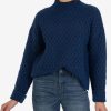 Clothing Kut from the Kloth | Adah Textured Mock Neck Sweater Navy