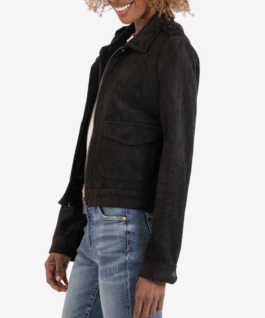 Clothing Kut from the Kloth | Alena Zip Faux Suede Jacket Black