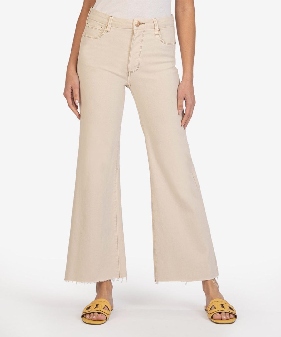 Fit Kut from the Kloth Meg Wide Leg | Meg High Rise Fab Ab Wide Leg ( ) Ecru