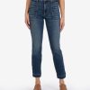 Denim Kut from the Kloth | Reese High Waist Ankle Slim Straight Leg Waken W/Dk Stone Base Wash