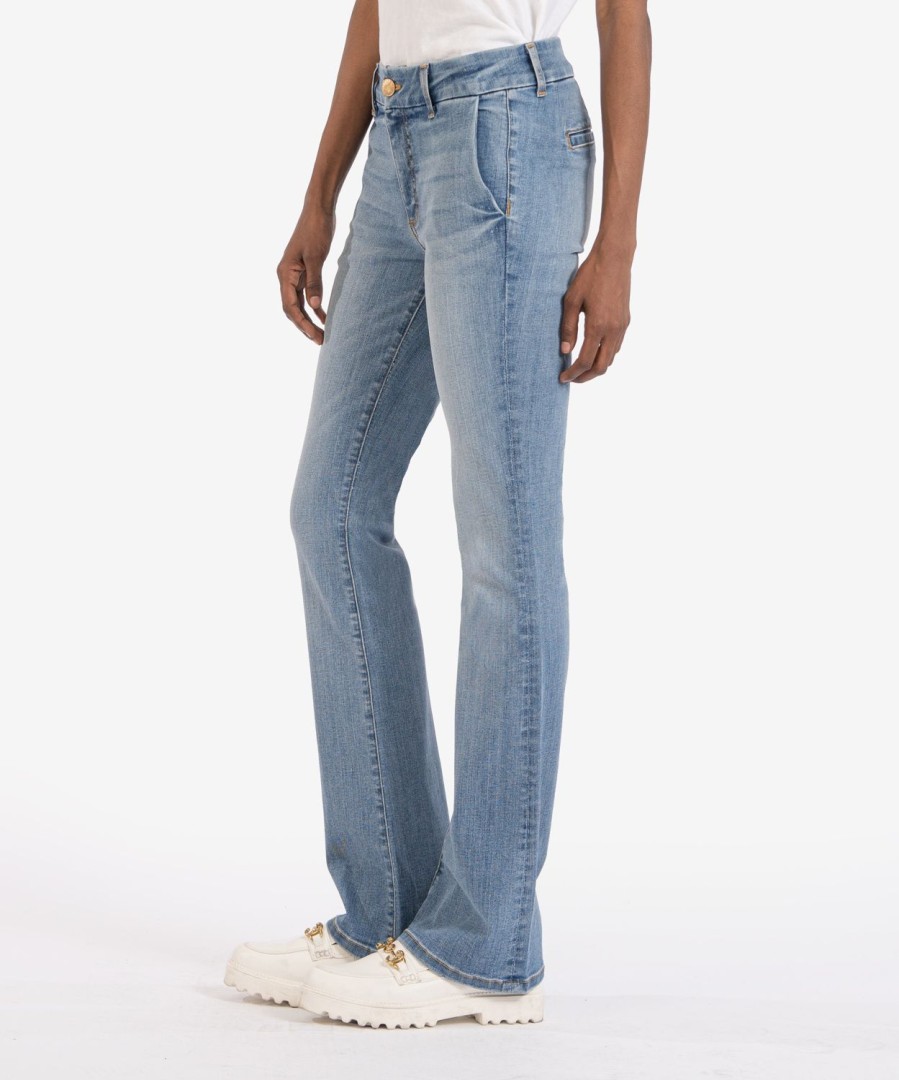 Fit Kut from the Kloth Natalie Boot Cut | Natalie Mid Rise Trouser Bootcut (Moment Wash) Moment W/Medium Base Wash