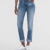 Denim Kut from the Kloth | Catherine Mid Rise Boyfriend Chaired W/Med Base Wash