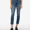 Fit Kut from the Kloth Catherine Boyfriend | Catherine High Rise Crop Straight Leg New W/Medium Base Wash