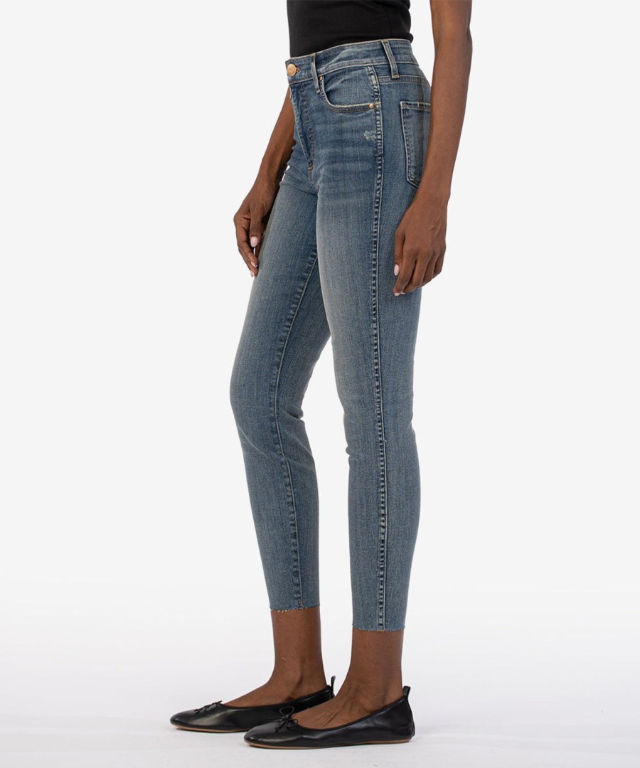 Denim Kut from the Kloth | Connie High Rise Fab Ab Ankle Skinny, Exclusive Expanded W/Med Base Wash