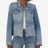 Clothing Kut from the Kloth | Julia Crop Denim Jacket Diagnosed W/Med Base Wash