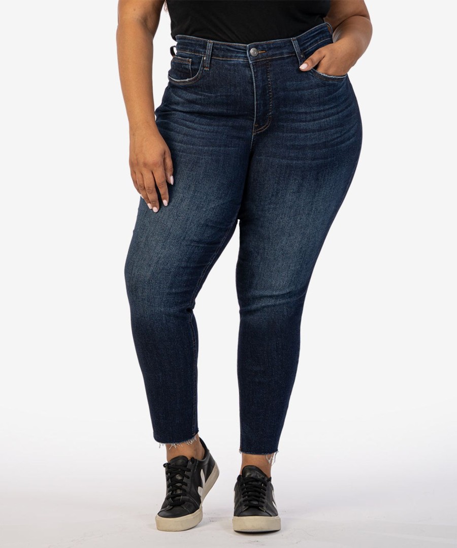 Denim Kut from the Kloth | Rachael High Rise Fab Ab Mom Jean, Plus Management W/Dk Stone Base Wash