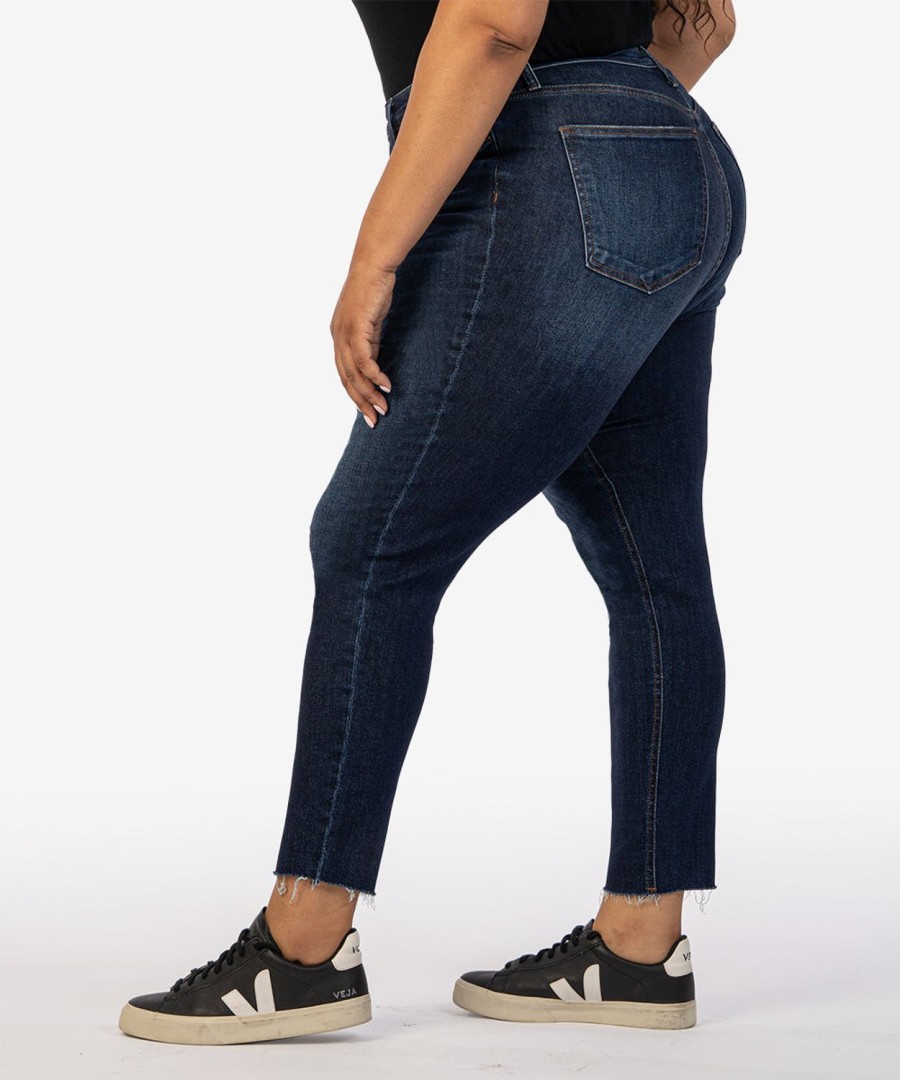 Denim Kut from the Kloth | Rachael High Rise Fab Ab Mom Jean, Plus Management W/Dk Stone Base Wash