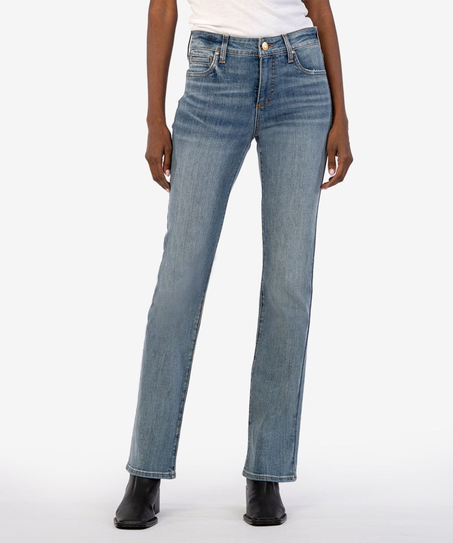 Fit Kut from the Kloth Natalie Boot Cut | Natalie High Rise Fab Ab Bootcut Composed W/Med Base Wash