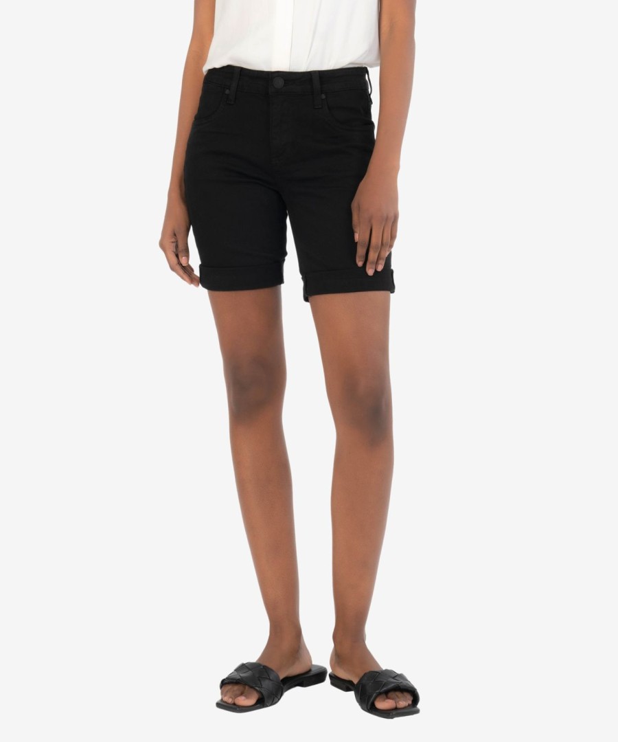 Fit Kut from the Kloth Catherine Boyfriend | Catherine Mid Rise Boyfriend Short Black