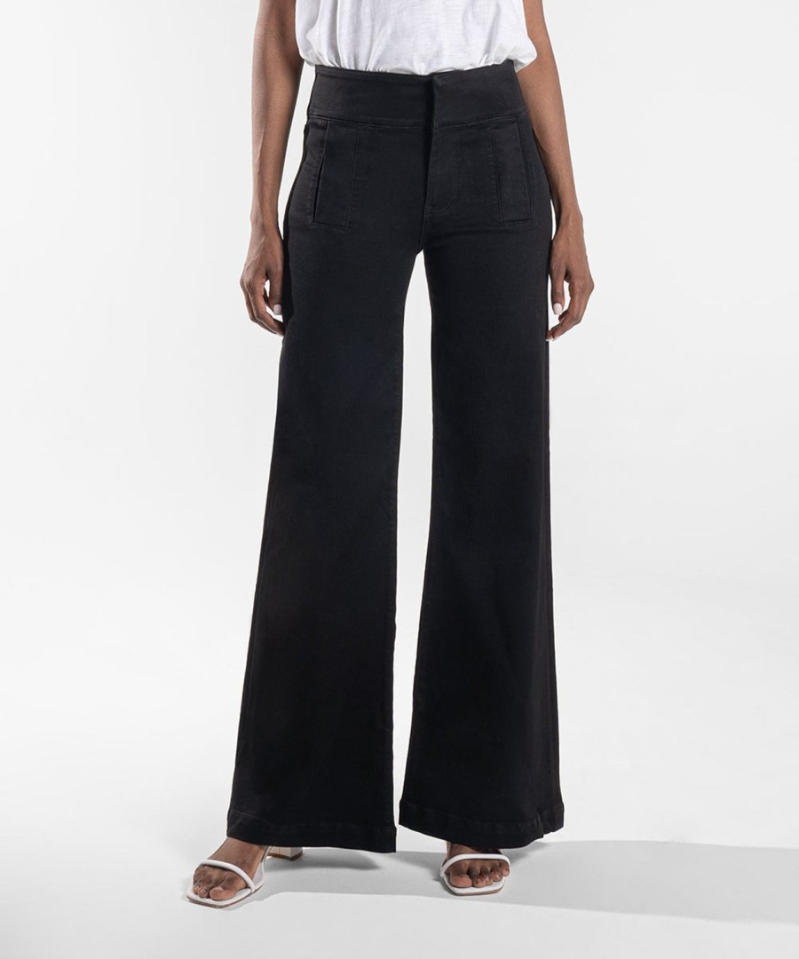 Denim Kut from the Kloth | Isabel High Rise Flare Trouser Black