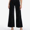 Denim Kut from the Kloth | Meg High Rise Velveteen Wide Leg Trouser Black