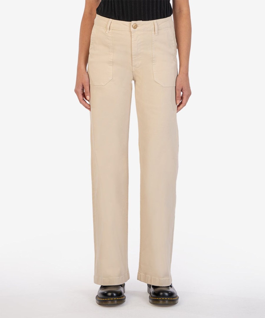 Fit Kut from the Kloth Meg Wide Leg | Meg Utility Pocket High Waist Wide Leg Pant Beige