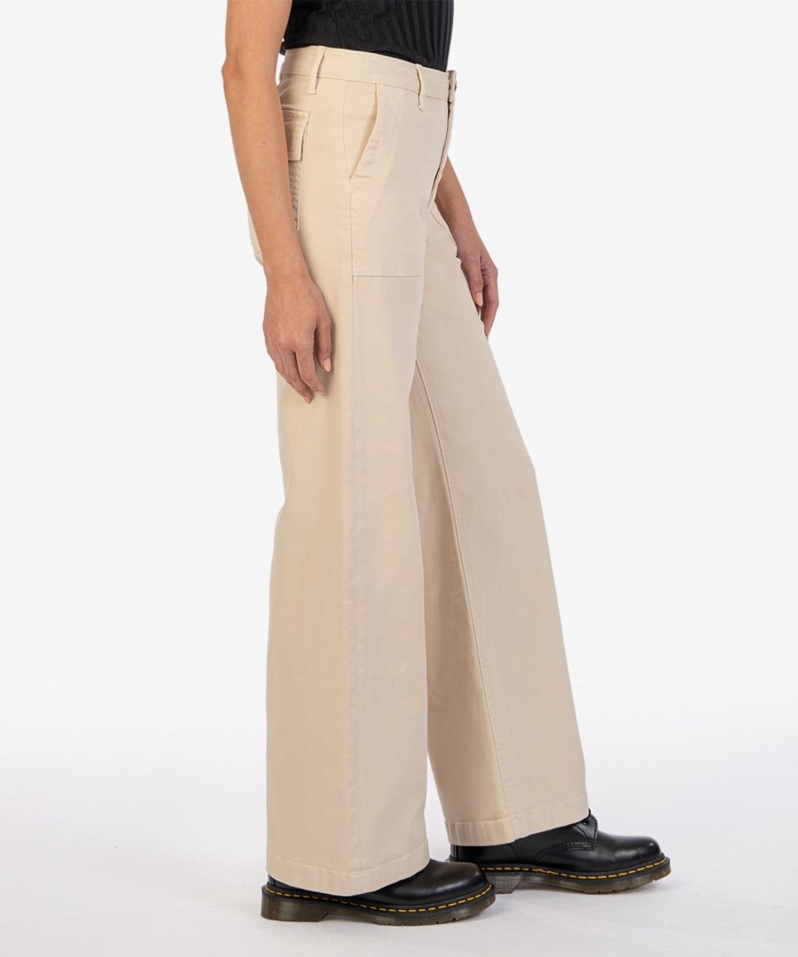 Fit Kut from the Kloth Meg Wide Leg | Meg Utility Pocket High Waist Wide Leg Pant Beige