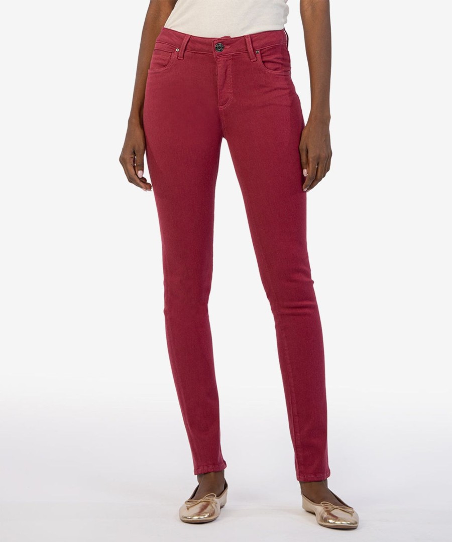 Denim Kut from the Kloth | Diana Mid Rise Relaxed Fit Skinny Rouge