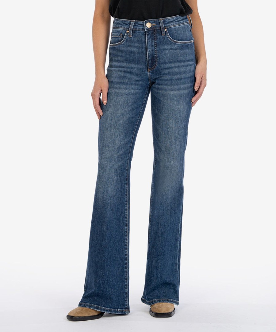 Denim Kut from the Kloth | Ana High Rise Fab Ab Flare Ennobled W/Dk Stone Base Wash