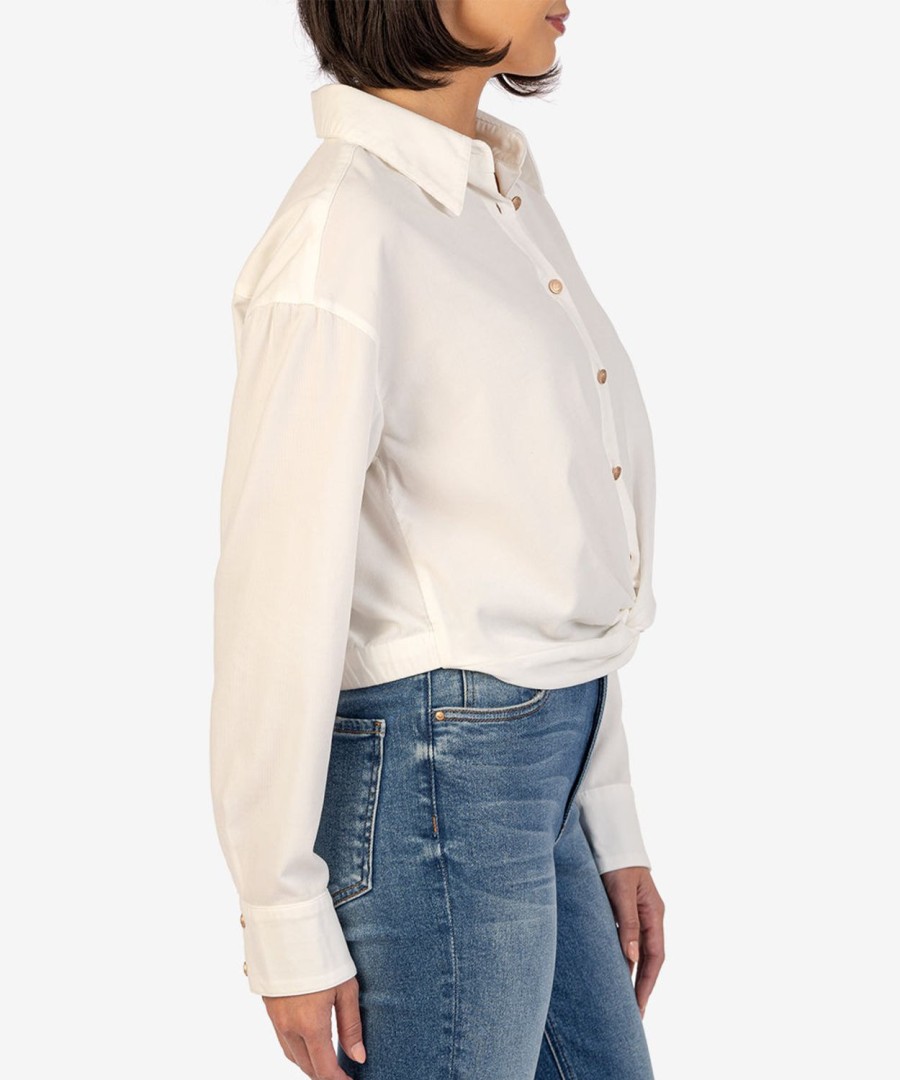 Clothing Kut from the Kloth | Delanie Twist Front Shirt Off White