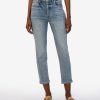 Denim Kut from the Kloth | Elizabeth High Rise Crop Straight Leg Supported W/Med Base Wash