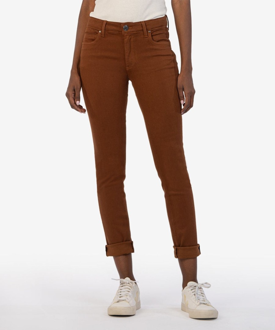 Fit Kut from the Kloth Catherine Boyfriend | Catherine Mid Rise Boyfriend, Exclusive Cognac