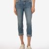 Fit Kut from the Kloth Amy Crop Straight Leg | Amy Crop Straight Leg Gained W/Med Base Wash