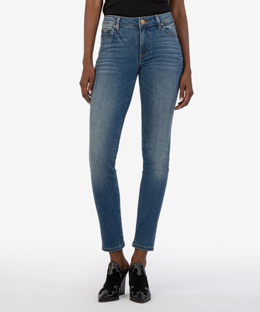 Fit Kut from the Kloth Diana Relaxed Fit Skinny | Diana Curvy Mid Rise Skinny, Exclusive Producted W/Med Base Wash