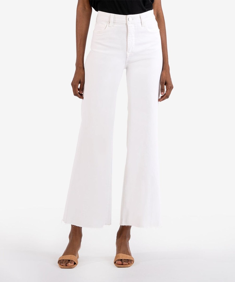 Denim Kut from the Kloth | Meg High Rise Fab Ab Wide Leg Optic White