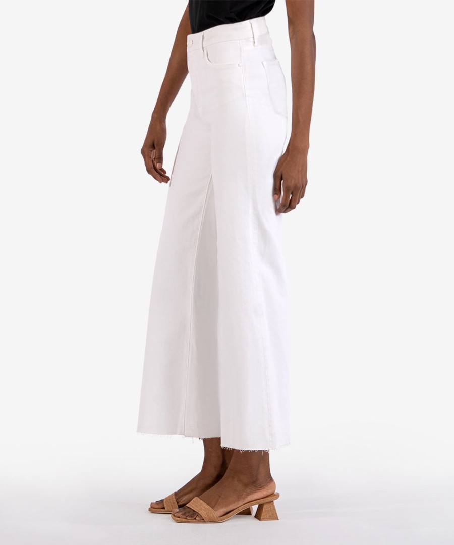 Denim Kut from the Kloth | Meg High Rise Fab Ab Wide Leg Optic White