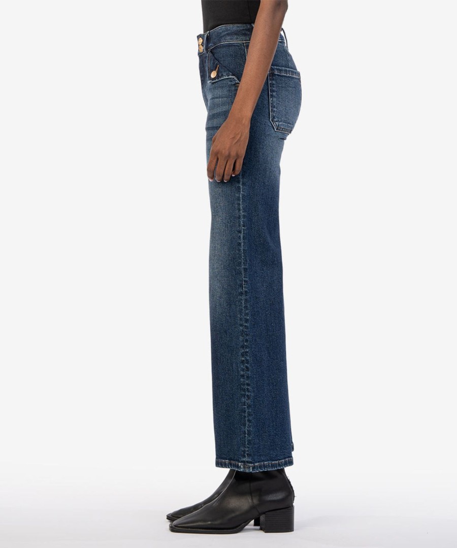 Denim Kut from the Kloth | Meg High Waist Flare Jeans Bracing W/Dk Base Wash