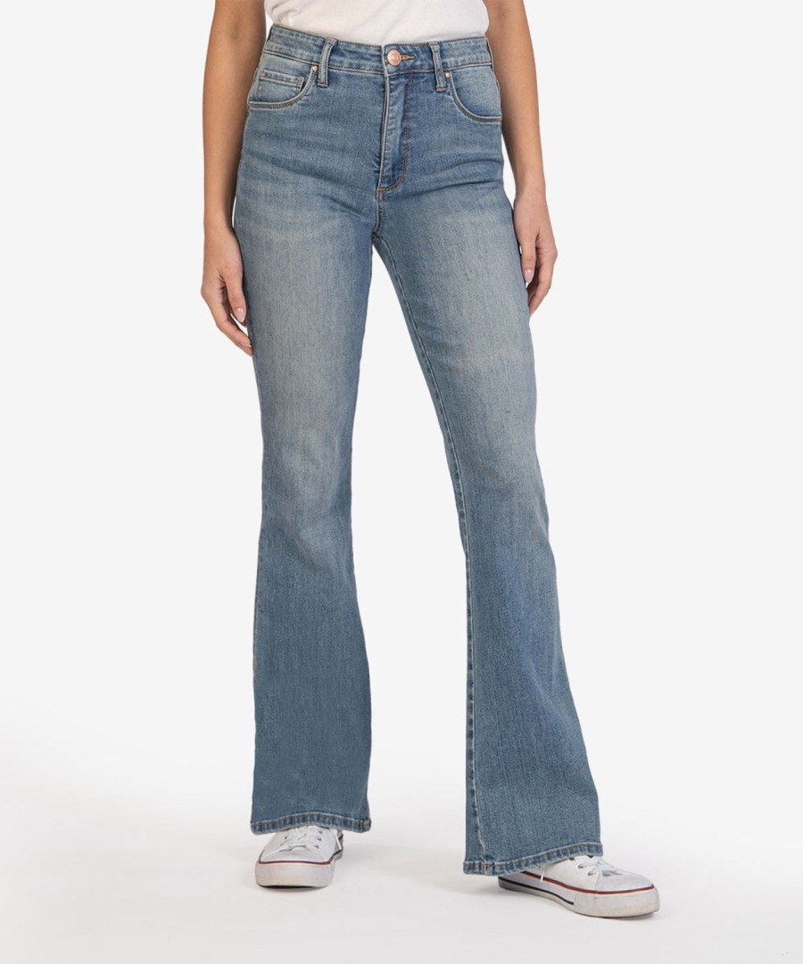 Denim Kut from the Kloth | Ana High Rise Fab Ab Flare (Ultimate Wash) Ultimate W/Medium Base Wash