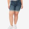 Denim Kut from the Kloth | Catherine Mid Rise Boyfriend Short, Plus (Stimulating Wash) Stimulating W/Dk Stone Base Wash