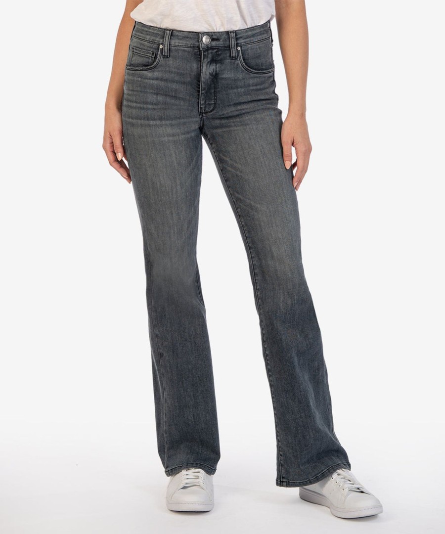 Fit Kut from the Kloth Ana Flare | Ana High Rise Fab Ab Flare Conversation W/Black Base Wash