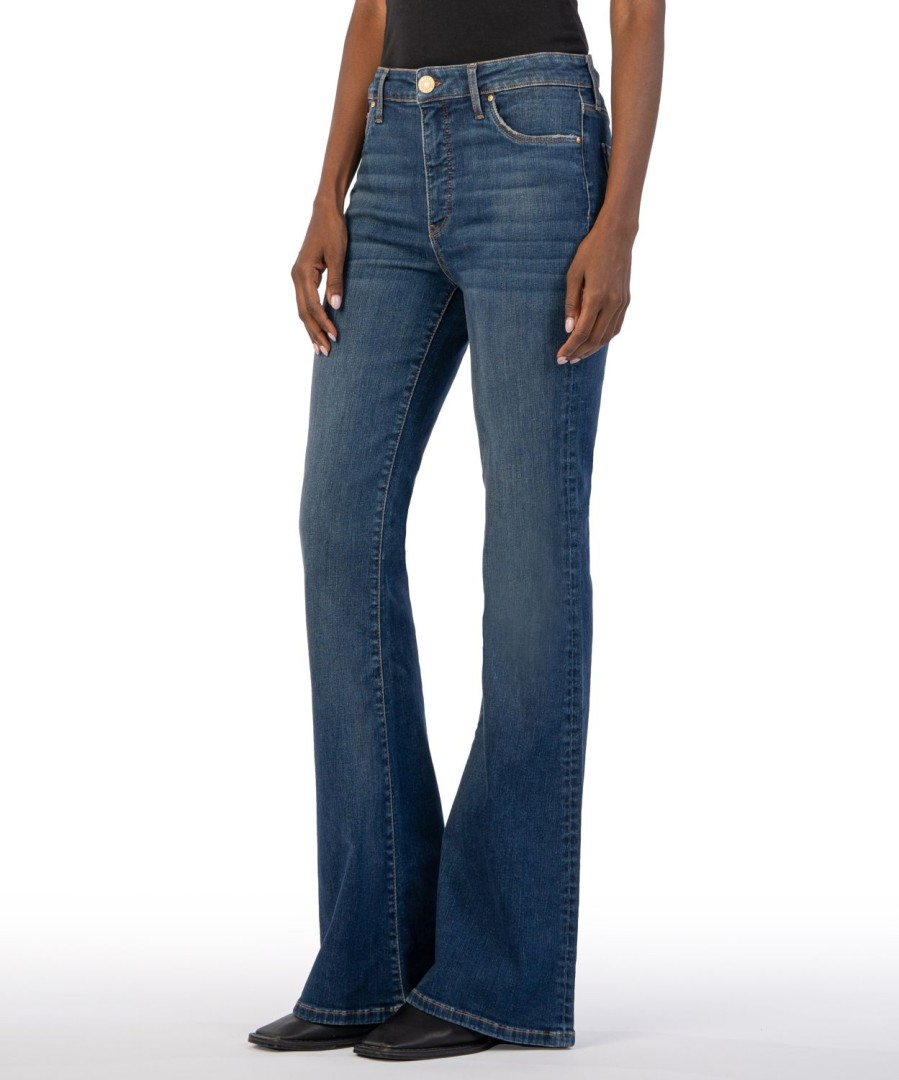 Fit Kut from the Kloth Ana Flare | Ana High Rise Fab Ab Super Flare Welcome W/Dk Stone Base Wash