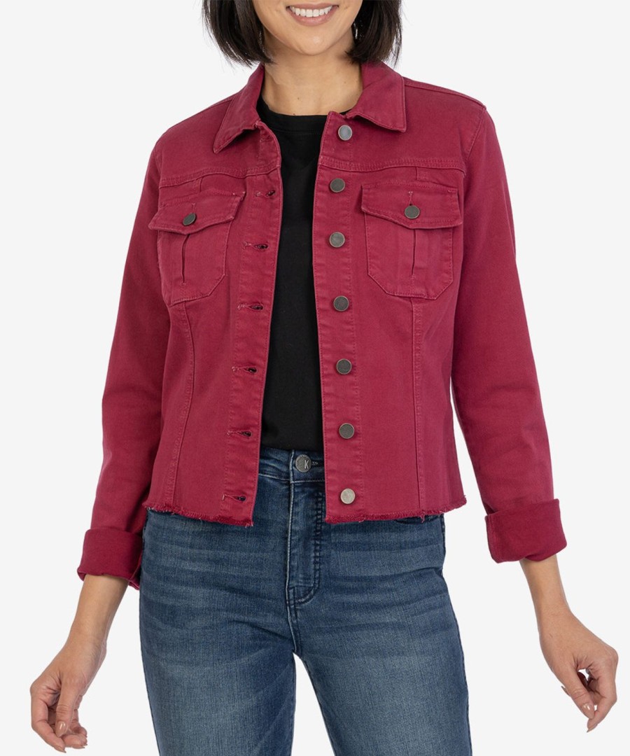 Clothing Kut from the Kloth | Kara Denim Jacket Bordeaux