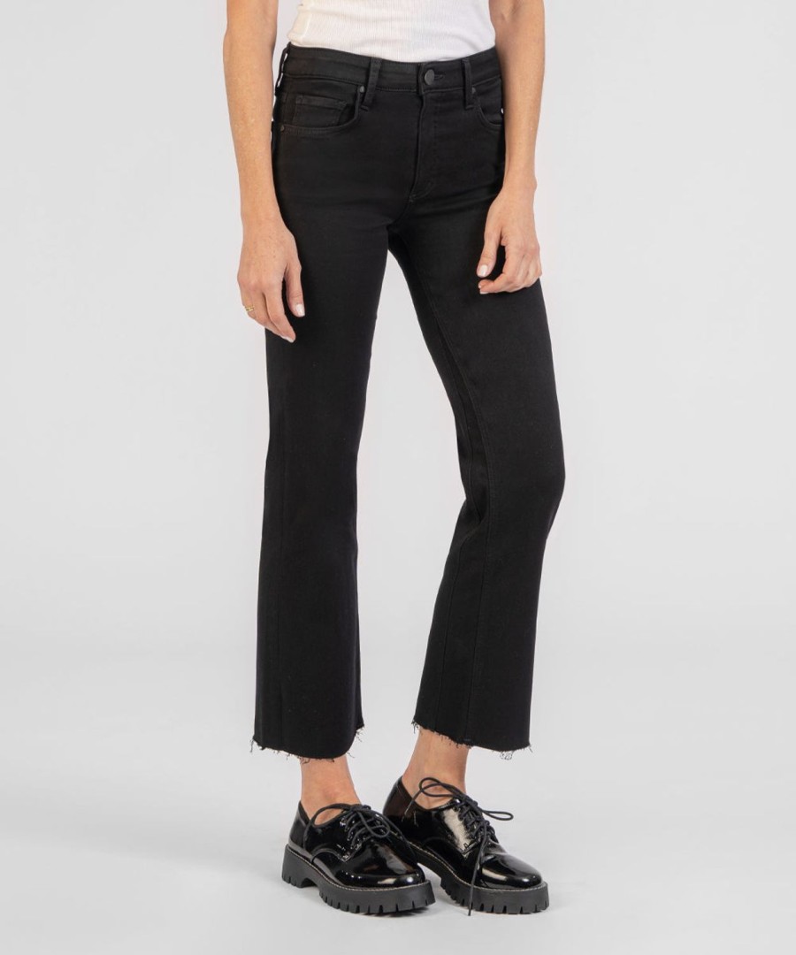 Denim Kut from the Kloth | Kelsey Mid Rise Ankle Flare Black