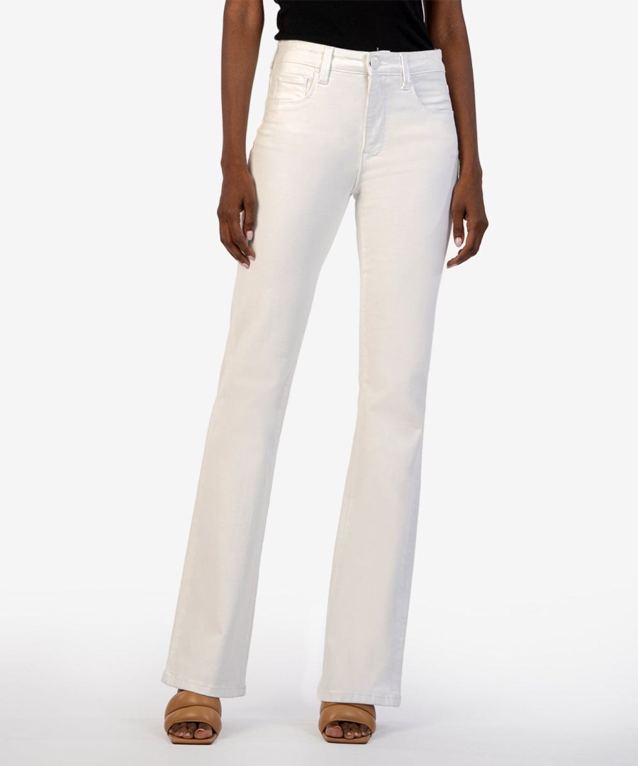 Fit Kut from the Kloth Ana Flare | Ana High Rise Fab Ab Flare Optic White