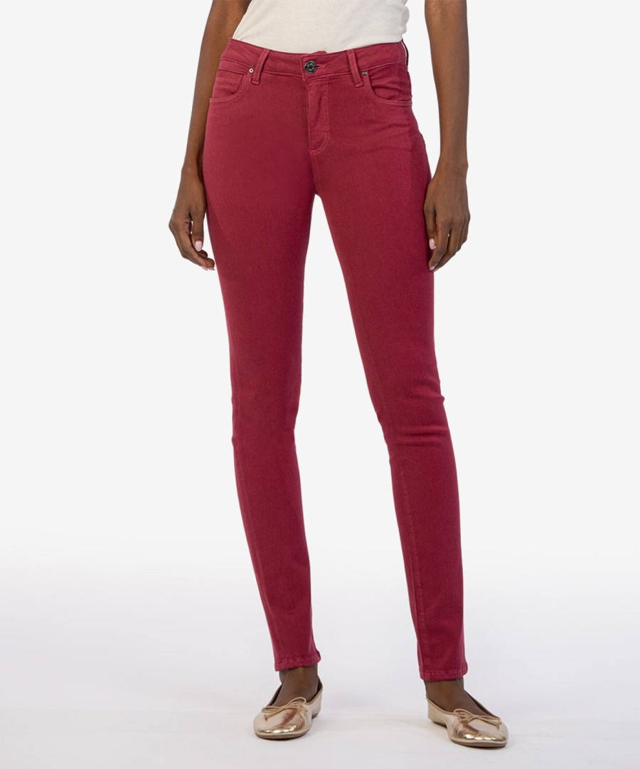 Fit Kut from the Kloth Diana Relaxed Fit Skinny | Diana Mid Rise Relaxed Fit Skinny Rouge