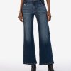 Fit Kut from the Kloth Meg Wide Leg | Meg High Waist Flare Jeans Bracing W/Dk Base Wash