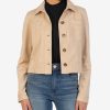 Clothing Kut from the Kloth | Matilda Faux Suede Crop Trucker Jacket Taupe