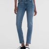 Denim Kut from the Kloth | Stevie Mid Rise Straight Leg Primed W/Dk Base Wash