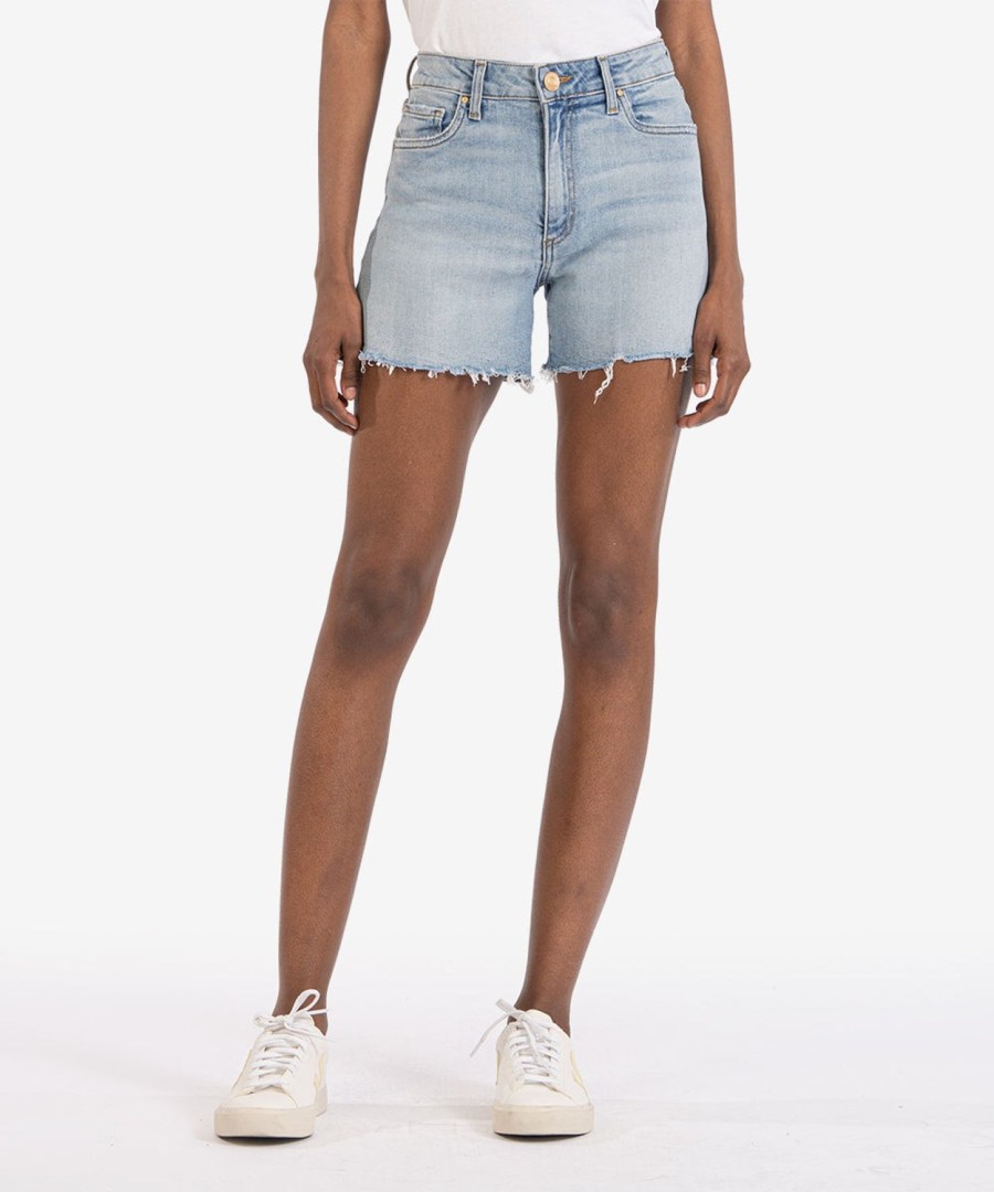 Denim Kut from the Kloth | Jane High Rise Long Short (Keen Wash) Keen W/Medium Base Wash