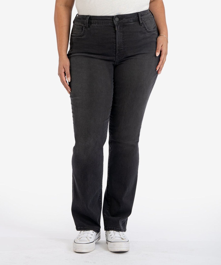 Fit Kut from the Kloth Natalie Boot Cut | Natalie High Rise Fab Ab Bootcut, Plus Unified W/Black Base Wash