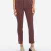 Clothing Kut from the Kloth | Reese High Rise Fab Ab Ankle Straight Leg Bordeaux