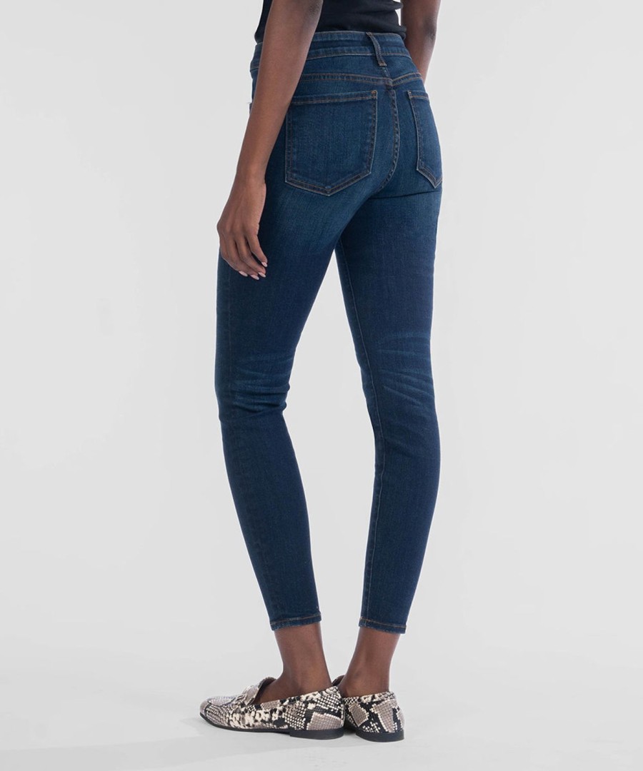 Denim Kut from the Kloth | Connie Mid Rise Ankle Skinny, Exclusive Giddy W/Dk Stone Base Wash