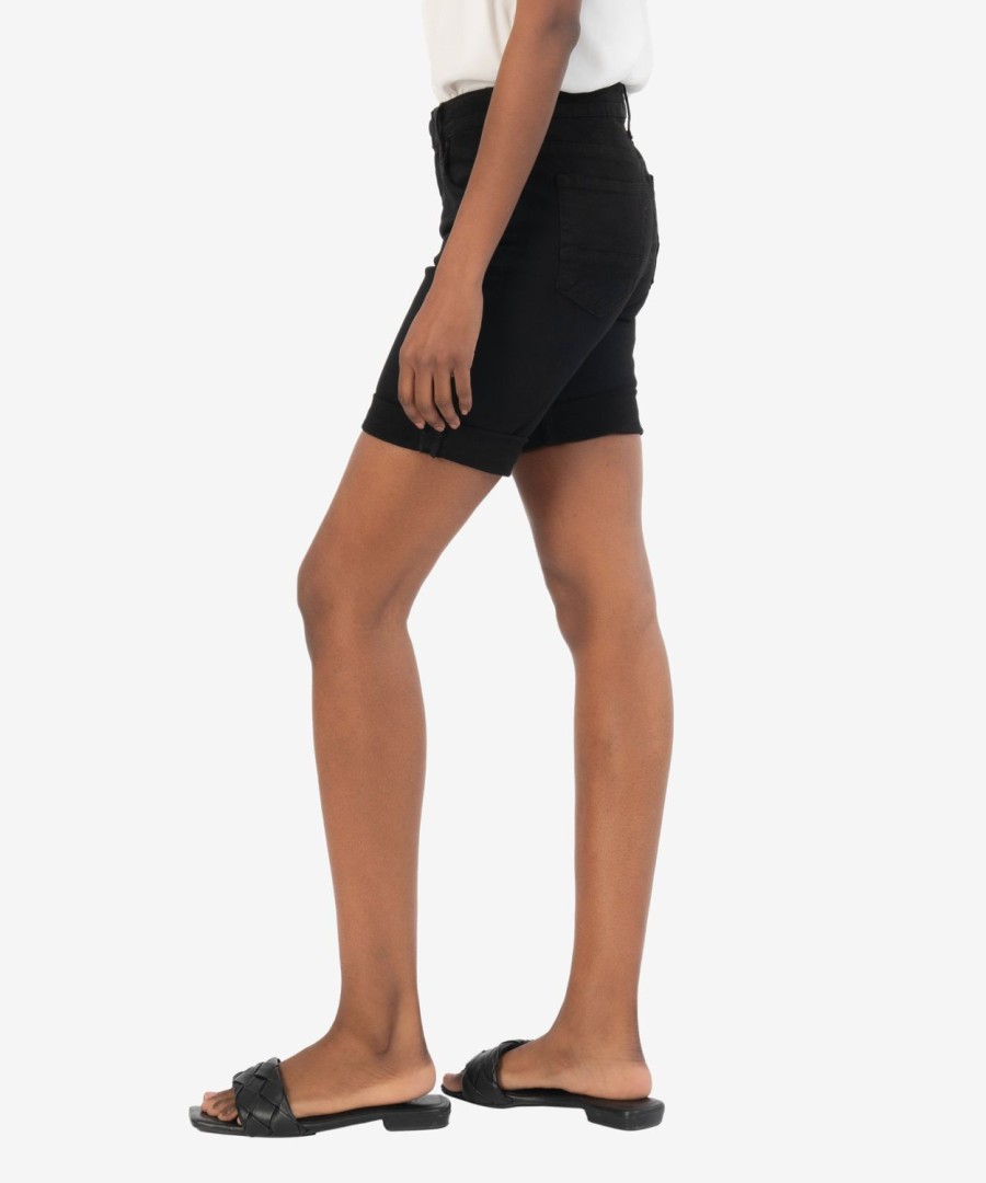 Denim Kut from the Kloth | Catherine Mid Rise Boyfriend Short Black