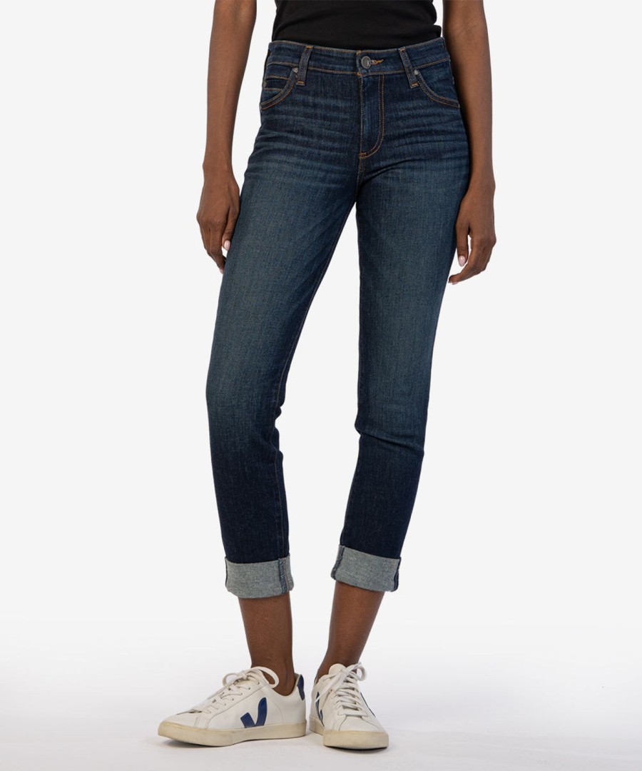 Denim Kut from the Kloth | Catherine Mid Rise Boyfriend, Exclusive Discretion W/Dk Stone Base Wash