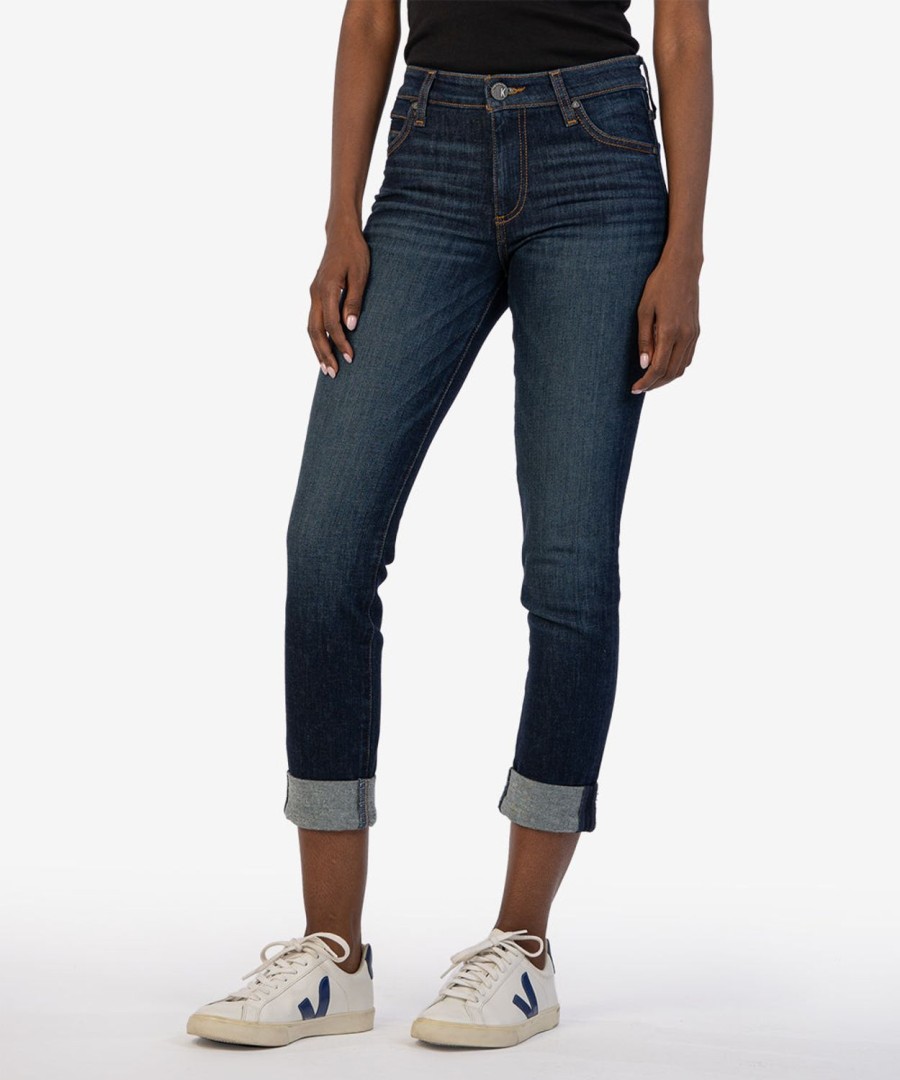 Denim Kut from the Kloth | Catherine Mid Rise Boyfriend, Exclusive Discretion W/Dk Stone Base Wash